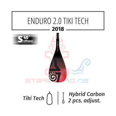 2018 STARBOARD SUP ENDURO 2.0 TIKI TECH WITH KID HYBRID CARBON 2 PCS ADJUSTABLE S40