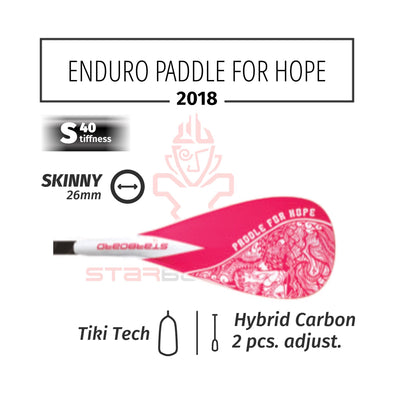 2018 STARBOARD SUP ENDURO 2.0 PADDLE FOR HOPE WITH SKINNY HYBRID CARBON 2PCS ADJUSTABLE S40