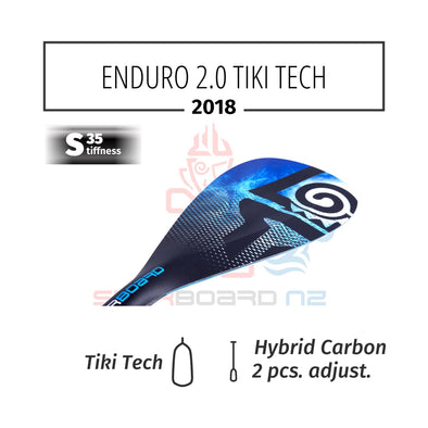 2018 STARBOARD SUP ENDURO 2.0 TIKI TECH WITH HYBRID CARBON 2 PCS ADJUSTABLE S35