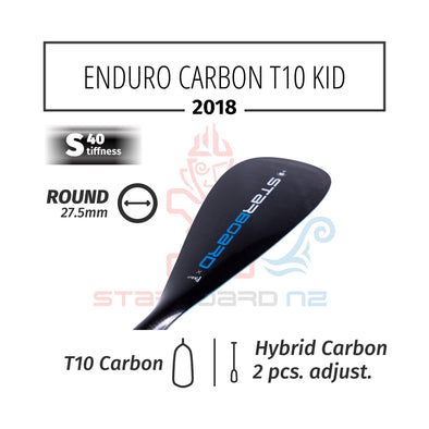 2018 STARBOARD SUP ENDURO 2.0 CARBON T10 WITH KID HYBRID CARBON 2 PCS ADJUSTABLE S40 - XS